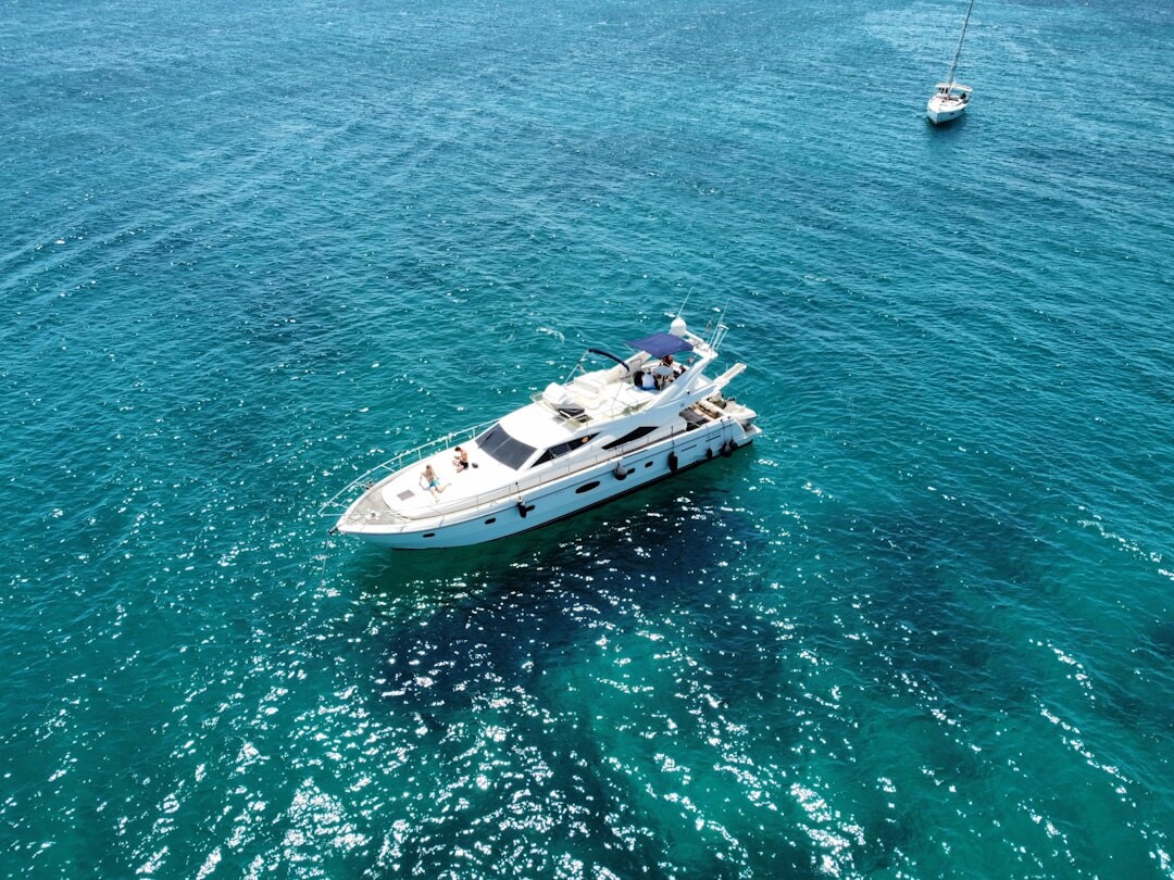 Luxury yacht anchored near the coast of Jose Ignacio